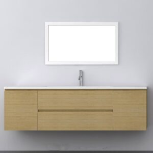 1400mm Bathroom Furniture Blum 2 Drawers 2 Side Doors Top Solid Surface Vanity Cloakroom Wall Hung Cabinet 2209