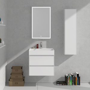 600mm Bathroom Furniture Wall Mounted Vanity Stone Solid Surface Blum Double Drawers Wall Hung Cabinet 2223