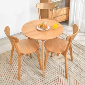 Household Wooden Table and Chair Set Simple and Modern Small Dining Table Multifunction Stable Round Table Leisure Furniture Set